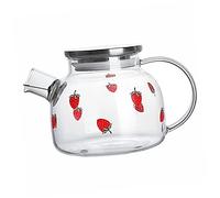 Didiseaon Heat Resistant Glass Cold Brew Tea Kettle with Built in Infuser Clear Water Pitcher for Home and Electric Pottery Stove Use Beverage Carafe for Tea Filtration