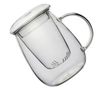 Didiseaon High Borosilicate Glass Teacup Transparent Tea Cup with Professional Strainer for Home and Office Brewing Black Scented Tea Easy Clean