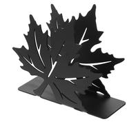 Didiseaon Hollow Metal Napkin Holder Rustic Tissue Storage Stand Decorative Napkin Rack for Kitchen Dining Table Bar Restaurant Use Black Maple Leaf Design