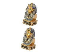 Didiseaon Home Decoration Sculptures Unique Pharaoh King Statue Art Golden 2pcs Resin Egyptian Tutankhamun Collectible Figurines Fine Workmanship for Office Or Restaurant