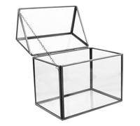 Didiseaon House Shape Closed Glass Terrarium Geometric Tabletop Plant Display for Succulents Indoor Greenhouse Decoration Low Maintenance DIY Moss Planter for Home Decor
