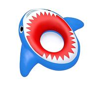 Didiseaon Inflatable Shark Swim Ring Cartoon Design Pool Float for Summer Water Game Accessory Safe Secure High Density Stitching for Beach Pool Fun