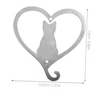 Didiseaon Iron Cartoon Cat Pendant Heart-shaped Metal Wall Hanging Decor for Garden and Home Cat Wall Art Ornament Versatile Outdoor Indoor Decoration Lanyard Not Included