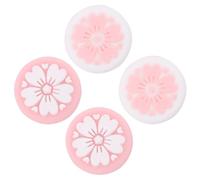 Didiseaon Joystick Grip Button Caps 4Pcs Soft Silicone Cherry Blossom Pink Analog Stick Covers for Extended Gaming Sessions