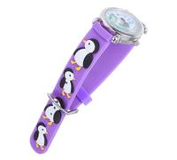 Didiseaon Kids Digital Wrist Watch Penguin Shape Cute Waterproof Stainless Steel PVC Comfortable Strap Portable Purple for Study and Outdoor Activities