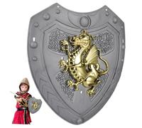 Didiseaon Kids Knight Shield: Dragon-Shaped Shield Toy Silver Cosplay Prop for Parties Stage Performances Creative Photo Prop for Boys Girls for Halloween Theme Events