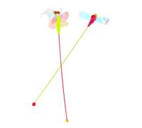 Didiseaon Kitten Interactive Cat Teaser Set 2pcs Cat Plume Wand Toys Lightweight Scratch- Creative and Carrot Shapes Random Color