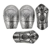 Didiseaon Knight Armour Shoulder Pad: Kids Medieval Knight Armour Costume Arm Pad Accessory Silver Plastic Roman Cosplay Costume Prop for Kids Halloween