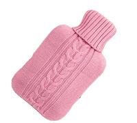 Didiseaon Knitted Cover for Hot Water Bottle Pink 1l Thermostatic Comfortable Non-Slip Women's Case
