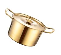 Didiseaon Korean Stainless Steel Ramen Noodle Pot with Lid Double Handles Soup Stockpot for Cooking Instant Noodles Stew and Soup Fast Heating Multi-Functional Kitchen Cookware