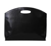 Didiseaon Large Capacity Pu Leather Attache Case with Handle for Laptop and Files, Retro Business Briefcase Suitable for Business Trip and Shopping, Simple and Fashionable Black Tote Bag
