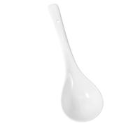 Didiseaon Large Ceramic Soup Spoon Ergonomic Comfortable Grip Sturdy Tableware for Home Use Dishwasher and Microwave Safe White Porcelain Ladle for Serving Soup Porridge
