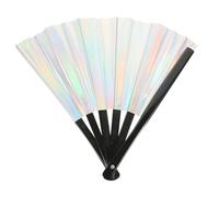 Didiseaon Large Folding Hand Fan PVC Bamboo Stylish Handheld Rave Fan for Festival Party Outdoor Events and Performances