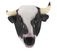 Didiseaon Lifelike Latex Cow Mask Full Head Animal Headgear for Costume Party Cosplay Halloween Masquerade Soft Texture Furry Cow Mask Accessory