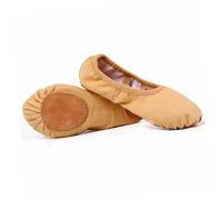 Didiseaon Light Brown Ballet Slippers for Elastic Band Anti-Slip Sole Dance Shoes for Ballet Yoga Modern Folk Jazz Practice