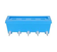 Didiseaon Livestock Milk Feeding Bucket, Wall-mounted Lamb Feeder with 5 Nipples, Abs, 8l/270oz Blue, for Piglets and Lambs, Outdoor Farm Drinking Equipment