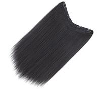 Didiseaon Long Straight Hair Extensions Clip Women Natural Looking Synthetic Hair Piece V-Shaped 60CM Black Wig High Temperature Wire Miss Fashion