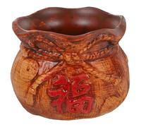 Didiseaon Luck Bag Ceramic Planting Container Premium Texture Brown Gardening Art Flower Pot for Home Decor and Study Room, Suitable for Green Plants and Money Tree