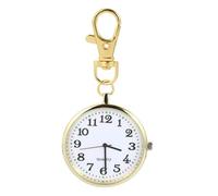 Didiseaon Luminous Pocket Watch Keychain with Metal Case, Glow-in-The-Dark Unisex Hanging Key Buckle Watch for Middle-Aged and Elderly, Classic White Dial Suitable for Daily Use