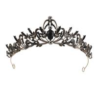 Didiseaon Luxury Crown Baroque Queen Wedding Accessories Rhinestone Tiaras Jewelry Headpiece Goth Black Crown Bridal Tiara for Women Vintage Prom Swan Costume