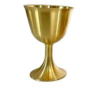 Didiseaon Luxury Retro Wealth God Offering Cup Decorative Metal Copper Chalice for Temple Wine Sacrifice Sturdy Smooth Surface Classic Design Religious Ornament