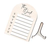 Didiseaon Magnetic Dry Erase Menu Board Household Schedule Board with Acrylic and Wood Frame for Weekly Meal Planning, Khaki Suitable for Home and School Use