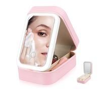 Didiseaon Makeup Mirror Storage Box Led Light Compact for Travel and Material Use As Vanity Organizer for Small Spaces Take Go for Your Beauty Essentials