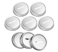 Didiseaon Mason Jar Lids Sealing Jar Caps Tinplate Silver with Coin Slot 8pcs for Change Container and Bill Storage, Rust Resistant Multipurpose for Piggy Bank and Food Storage