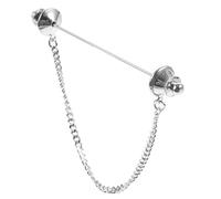 Didiseaon Men's Decorative Collar Pin with Chain Stylish Metal Brooch Bar for Shirt Collar Use Classic Neckwear Accessory and Fade-resistant Elegant Men's Clothing Brooch