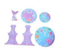 Didiseaon Mermaid Birthday Cake Stand Ocean Theme Cupcake Holder for Parties Easy Assembly Under the Sea Dessert Display with Spacious Safe Sturdy Party Decoration