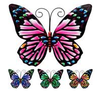 Didiseaon Metal Butterfly Wall Decor Set of 4 Wrought Iron Outdoor Garden Decorations, 3d Flying Butterfly Hanging Sculptures for Indoor and Outdoor Wall Art, Bedroom Living Room Party Craft