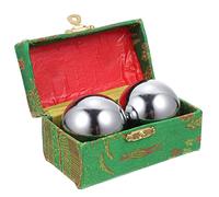 Didiseaon Metal Hand Rolling Balls Hand Exercise Hollow Fitness Stress Relief Massage Balls for Adults with Palm Acupoint Massage and Finger Strength Training