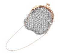 Didiseaon Metal Mesh Victorian Style Coin Purse Retro Vintage Kiss Lock Wallet with Chain for Ladies Photography Prop Gold Color Compact Change Pouch