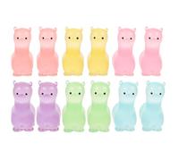 Didiseaon Mini Alpaca Resin Figurines: 12pcs Luminous Alpaca Statue Miniature Glow in the Dark Figurines Cute Tiny Statue Resin Mini Animal Cake Topper for Fairy Garden Dollhouse Decor