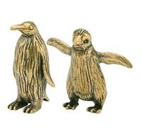 Didiseaon Mini Brass Penguin Figurines: 2pcs Retro Bronze Penguin Ornaments Miniature Vintage Animal Adornments for Baby Birthday Cake Topper Decorations for Home Office Christmas Decorations