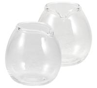 Didiseaon Mini Clear Coffee Pitcher with Spout 20ml 2pcs - Smooth Surface & Good Hand Feeling for Espresso, Syrup, Honey & Sauce - for Restaurant and Home Use