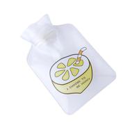 Didiseaon Mini Hot Water Bottle Water-Filled Hand Warmer Small PVC Heating Bag for Hands Waist Stomach Portable Lemon Design