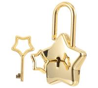 Didiseaon Mini Locks Star Padlock Zinc Alloy Lightweight Easy to Open Golden Star Shaped with Two Keys for Locking Handbag Jewelry Box Diary Books