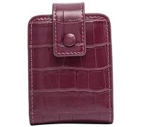 Didiseaon Mini Makeup Bag for Handbag Lipstick Holder Mirror Portable Cosmetic Storage for Travel Elegant Leather Case Makeup Organizer Initial Design for Women and Girls