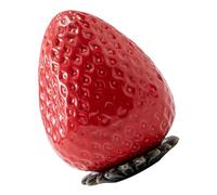 Didiseaon Mini Strawberry Shaped Ceramic Tea Canister with Airtight Seal Small Multi Function Candy and Storage Jar for Kitchen Spice and Loose Tea Cute Desktop Organizer for Home and Cafe