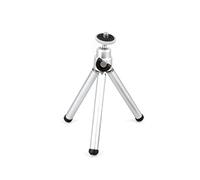 Didiseaon Mini Tripod Stand for Mobile Phone 190mm Extendable 2-Section Retractable Legs 360-degree Swivel Base Silver Camera Holder