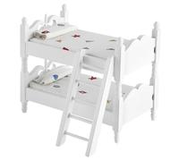 Didiseaon Mini Wooden Bunk Bed for Scale Dollhouse Decor Safe Lightweight Doll House Furniture for Pretend Play Micro Home Accessories