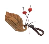 Didiseaon Mini Wooden Hair Comb Key Ring Portable Scalp Massager Pendant for Women Hair Stylists Unique Chinese Style Travel Accessory Corporate Charm