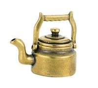 Didiseaon Miniature Brass Teapot Ornament Vintage Style Home Office Car Decor Collectible Craft