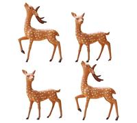 Didiseaon Miniature Deer Figurines: Mini Deer Miniatures Adorn Garden Tiny Statues Animal Decor Miniature Animal Adornment Micro Landscape Ornament As Shown, 4 PCS
