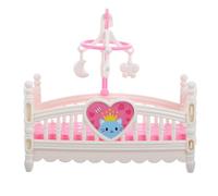 Didiseaon Miniature Doll Bed Crib White Cartoon Style Mini Furniture for Dollhouse Bedroom Decor Safe Soft Material Ergonomic Design for Interactive Play and DIY Handmade