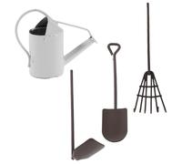 Didiseaon Miniature Metal Garden Tools for Dollhouse Outdoor Accessories Mini Rake and Watering Can for Succulent Plants Detailed Mini Gardening Tools for DIY Fairy Garden Decoration