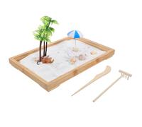 Didiseaon Miniature Ocean Scene Sandbox for Desktop Stress Relief Sand Tray with Sea Animal Figures for Home and Office Zen Garden Decor