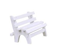 Didiseaon Miniature White Wooden Porch Chair Decorative Garden Bench for Home Decoration Photo Booth Props Lightweight Hollow Design Mini Landscape Ornament