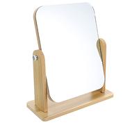 Didiseaon Mirror Makeup Mirror with Wooden Base Small Compact for Bathroom Dressing Table Shaving